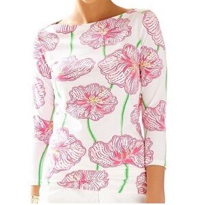 Lily Pulitzer Andie 3/4 Sleeve Boatneck Top